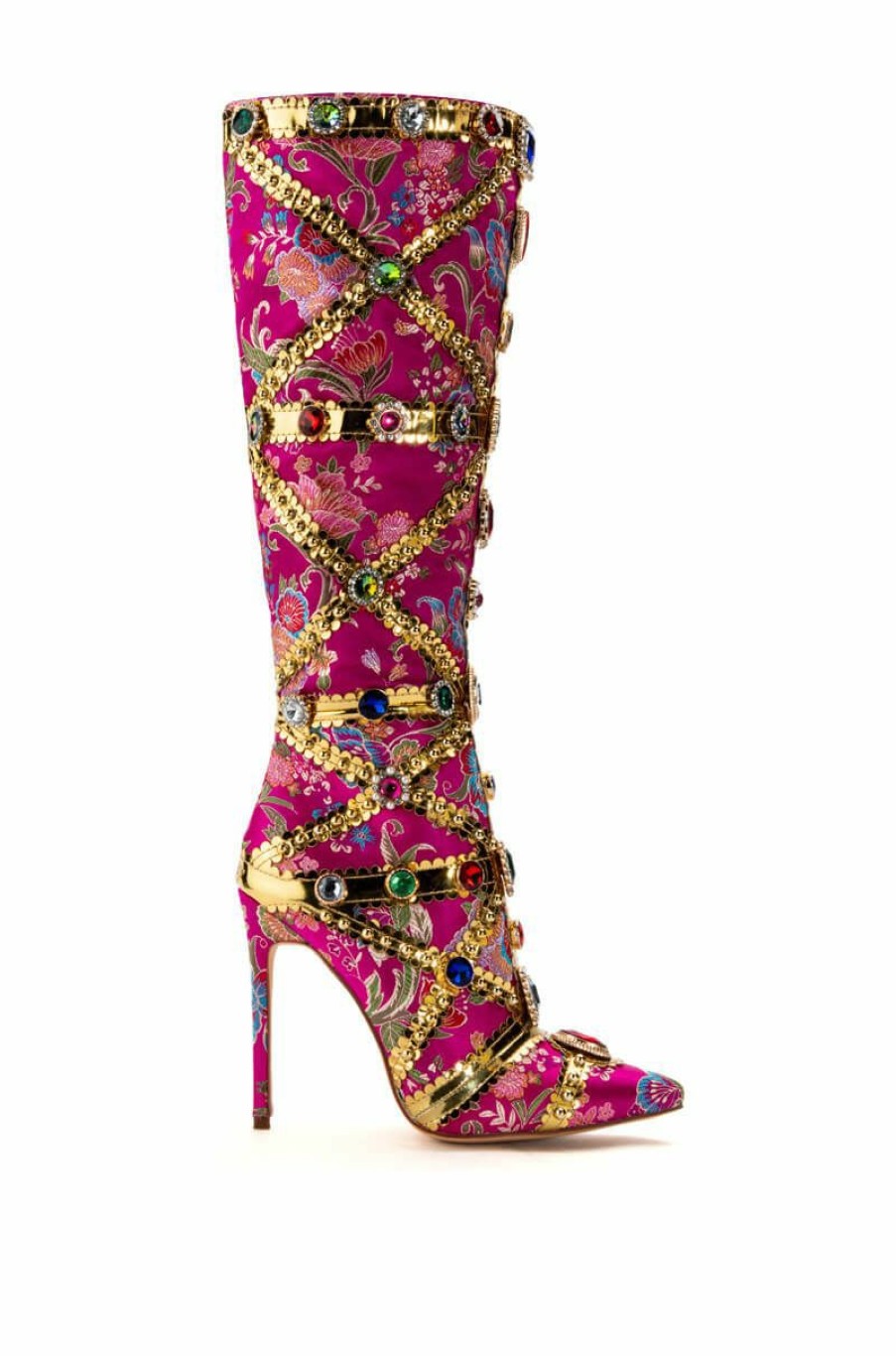 Shoes * | Azalea Wang Confident Embellished Boot In Pink