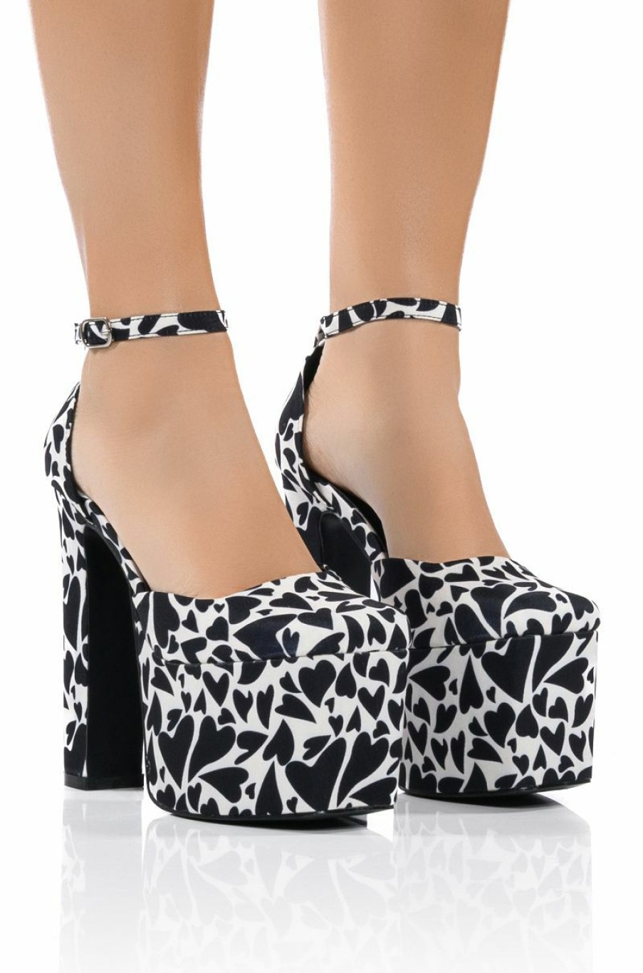 Shoes * | Azalea Wang Priscilla Printed Platform Pump Black