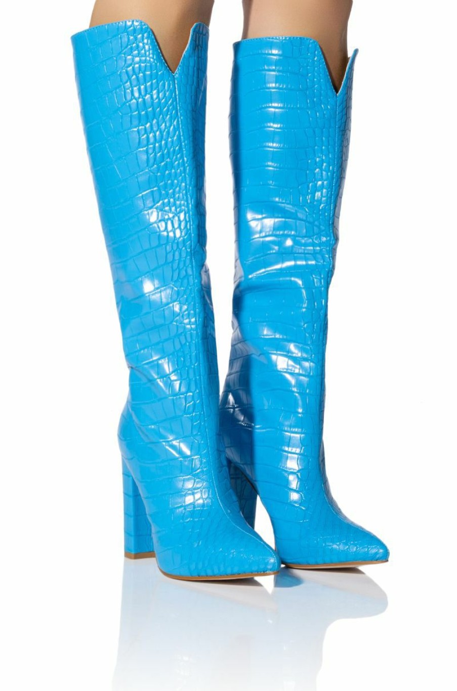 Shoes * | Azalea Wang Yes Please Chunky Croc Boot In Blue