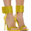 Shoes * | Azalea Wang Griffon Embellished Stiletto Sandal Yellow