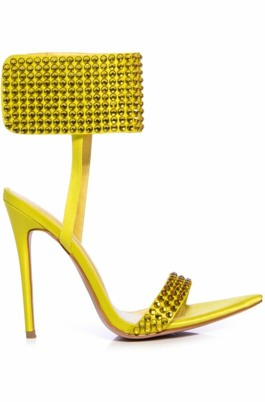 Shoes * | Azalea Wang Griffon Embellished Stiletto Sandal Yellow