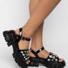 Shoes * | Azalea Wang Push The Limit Flatform Sandal In Black