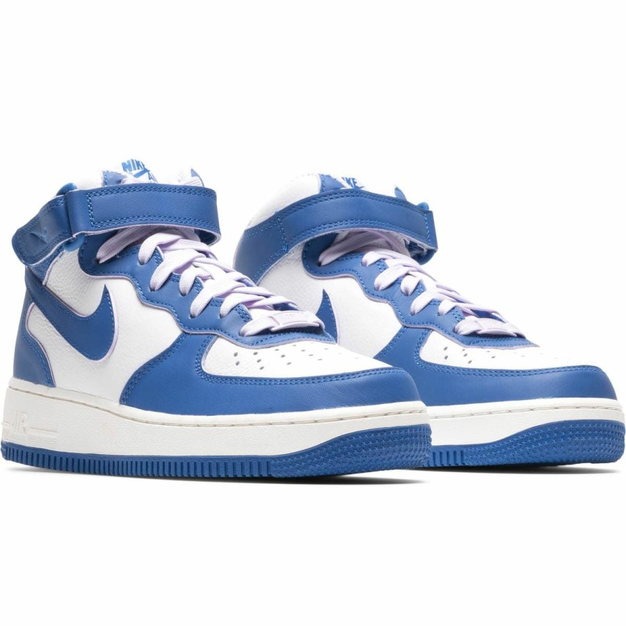 Women'S & Unisex * | Women'S Nike Air Force 1 '07 Mid White/Military Blue-Sail-Doll [100]