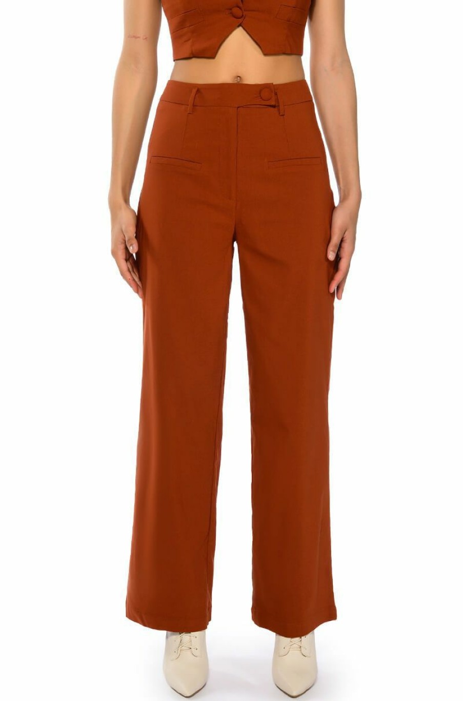 Bottoms * | Most Likely To Dream Big High Waisted Pants Rust