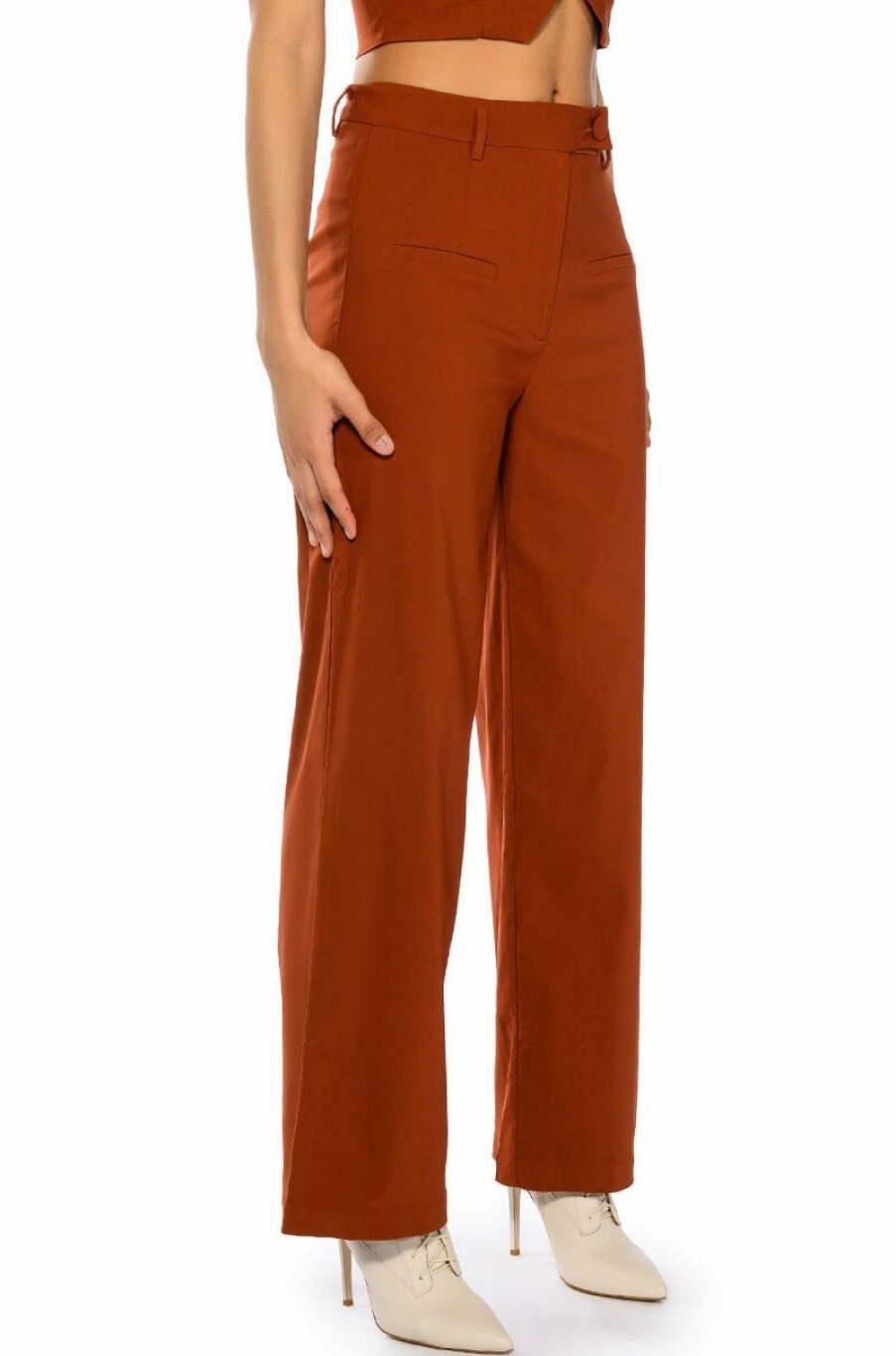 Bottoms * | Most Likely To Dream Big High Waisted Pants Rust