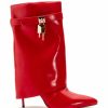 Shoes * | Azalea Wang Mine Fold Over Stiletto Bootie In Red