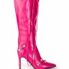 Shoes * | Azalea Wang Just For You Stiletto Boot In Fuchsia