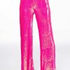 Bottoms * | Bright Bright Pink Sequin Trouser Fuchsia