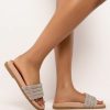 Shoes * | Azalea Wang Unwind With Me Flat Sandal In Nude