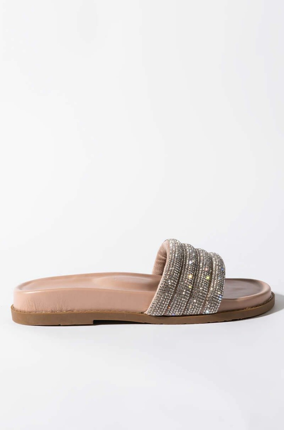 Shoes * | Azalea Wang Unwind With Me Flat Sandal In Nude