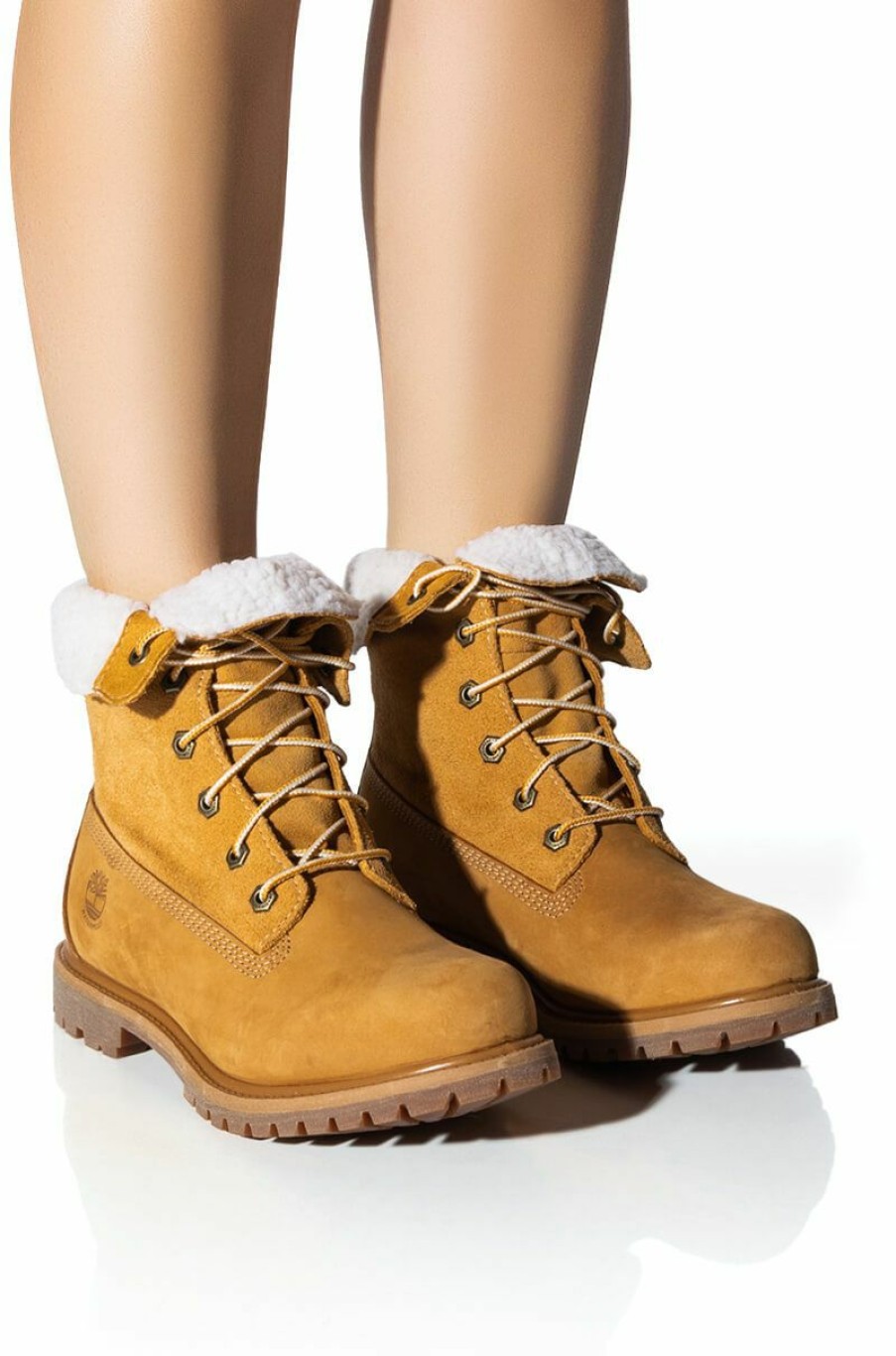 Shoes * | Timberland Authentics Teddy Fleece Fold-Down Boot In Wheat Wheat Nubuck