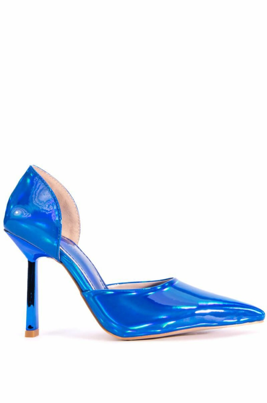 Shoes * | Azalea Wang Juno Holographic Stiletto Pump In Blue