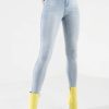 Bottoms * | Flex-Fit High Waisted Super Stretchy Skinny Jeans Light Blue Denim