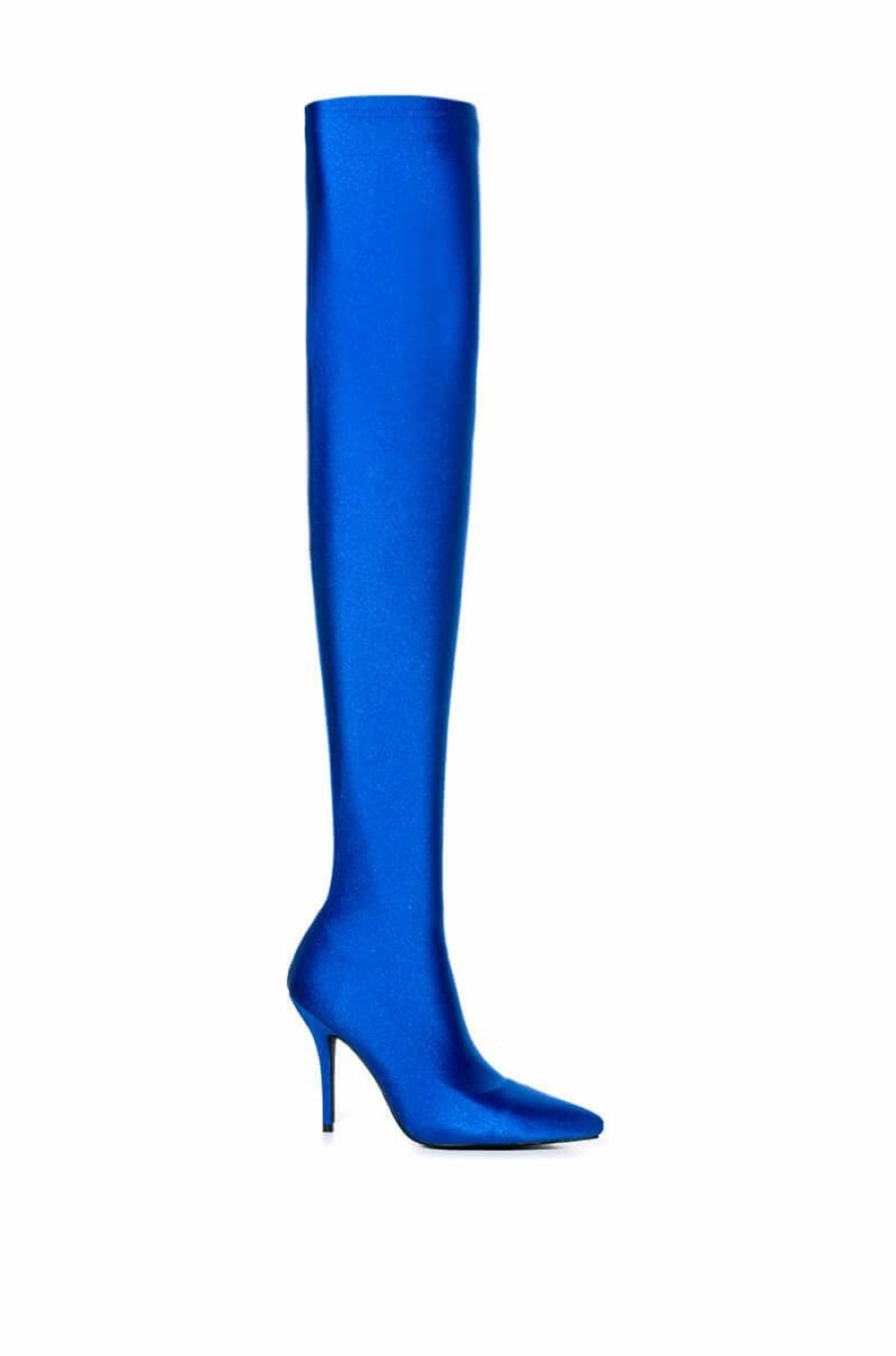 Shoes * | Azalea Wang Star Stretch Thigh High Stiletto Boot In Blue