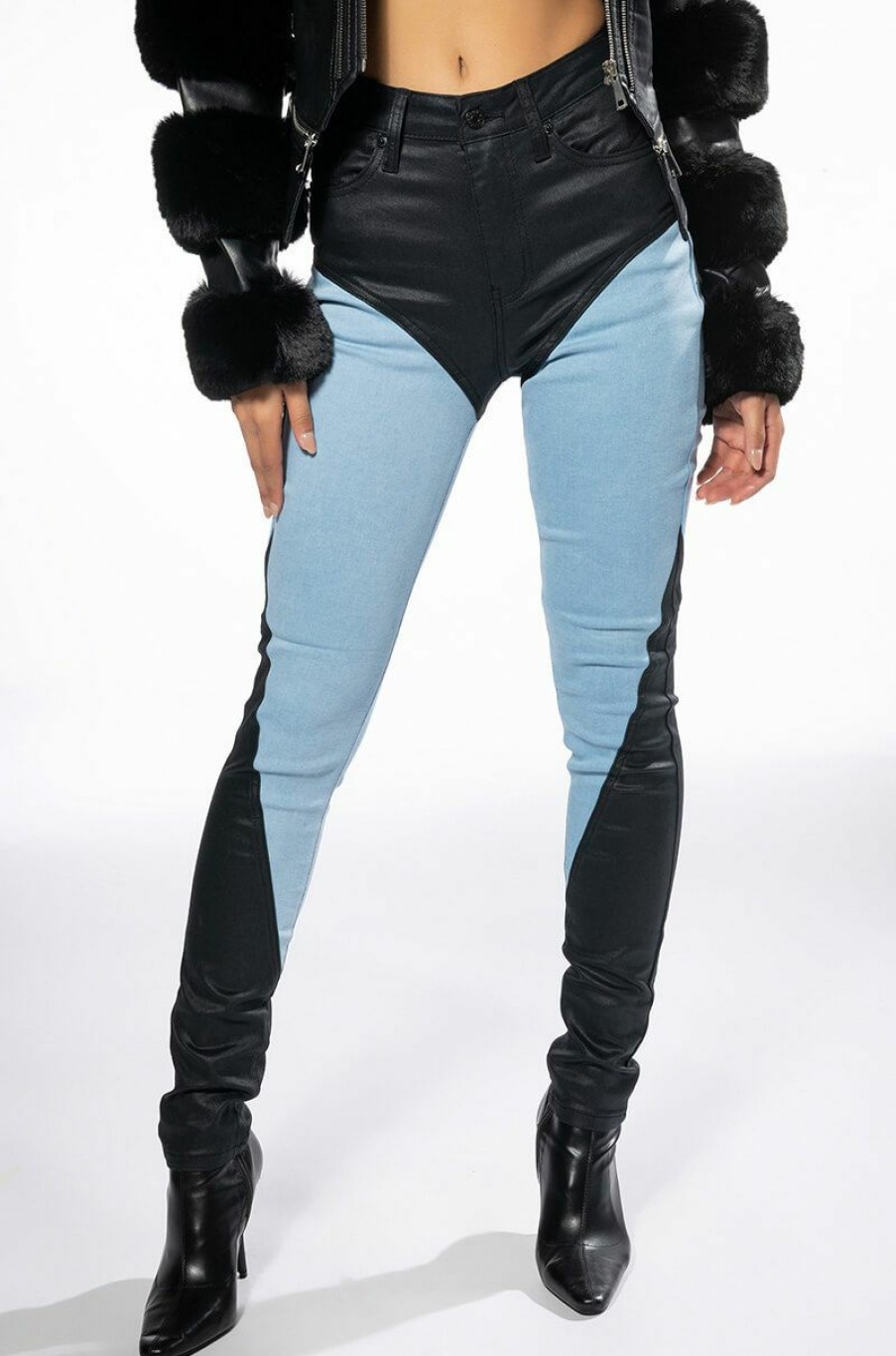 Bottoms * | The Way She Moves Skinny Jeans Black Multi