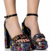 Shoes * | Azalea Wang Janette Gem Embellished Platform Sandal In Multi