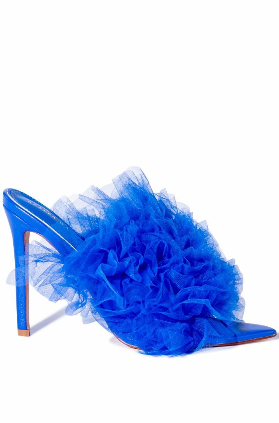 Shoes * | Azalea Wang Cool Tulle Stiletto Sandal In Blue