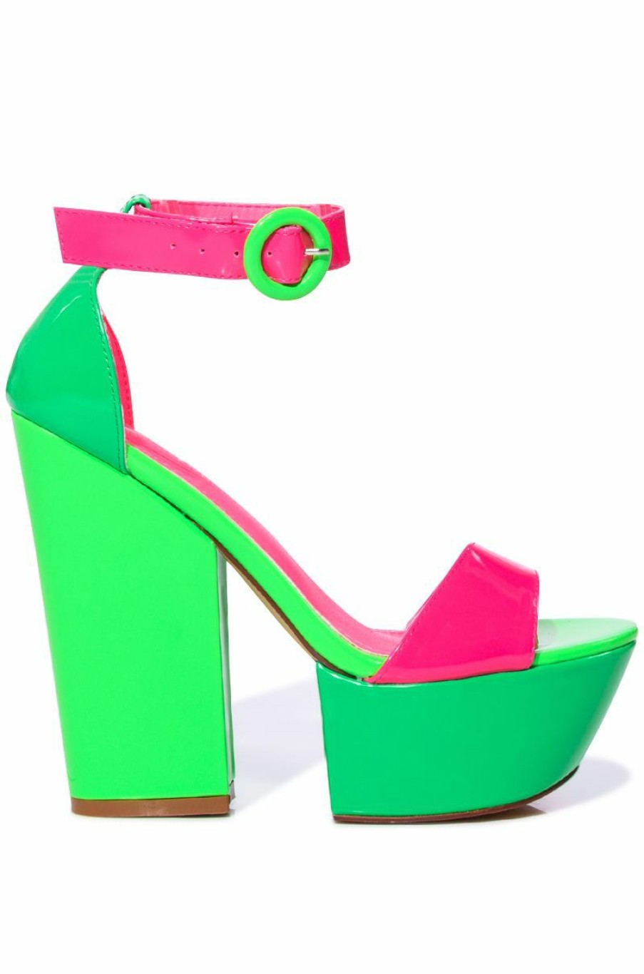 Shoes * | Azalea Wang Butterscotch Color Blocked Sandal In Green