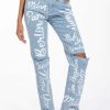 Bottoms * | Represent High Rise Straight Leg Jean Light Blue Denim