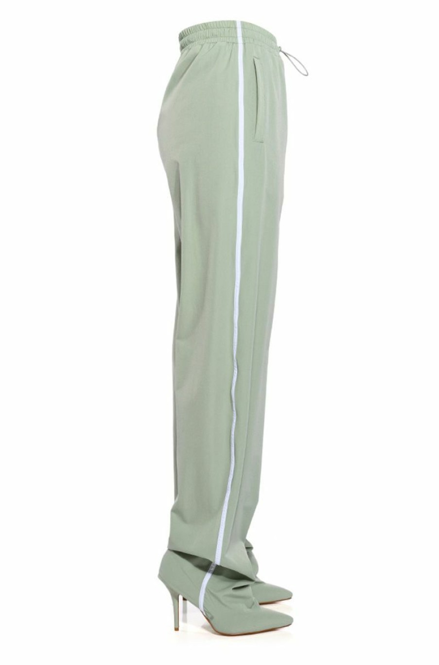 Shoes * | Azalea Wang Track Pant Boot In Sage Green