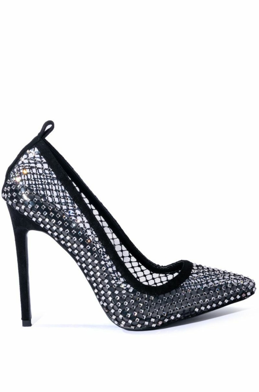 Shoes * | Azalea Wang Most Famous Mesh Embellished Pump In Black